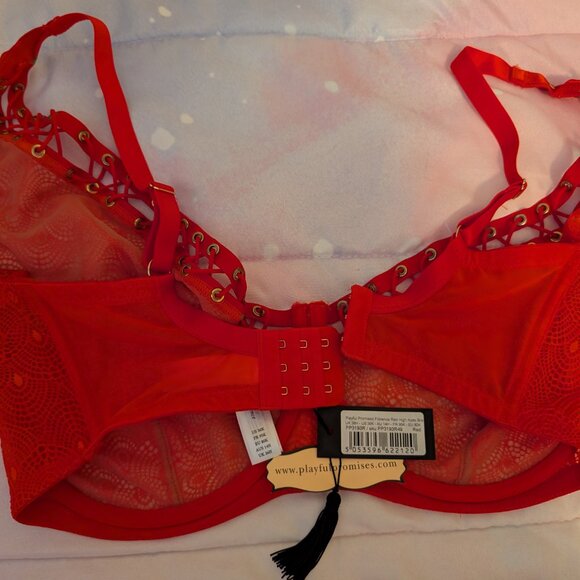 Playful Promises 36H Florence Red High Apex Underwire Bra & Cincher - Picture 6 of 11